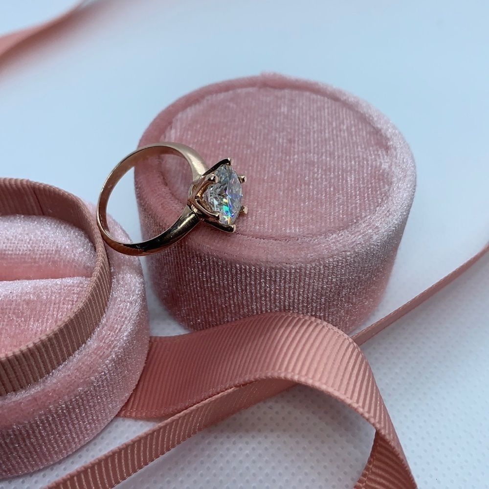 Solitaire Style 3ct Solid Rose Gold Engagement - image 8